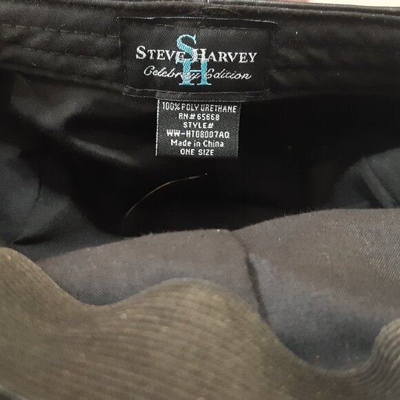 Flat Cap Black Steve Harvey Celebrity Edition Leatherette One Size - Picture 7 of 8
